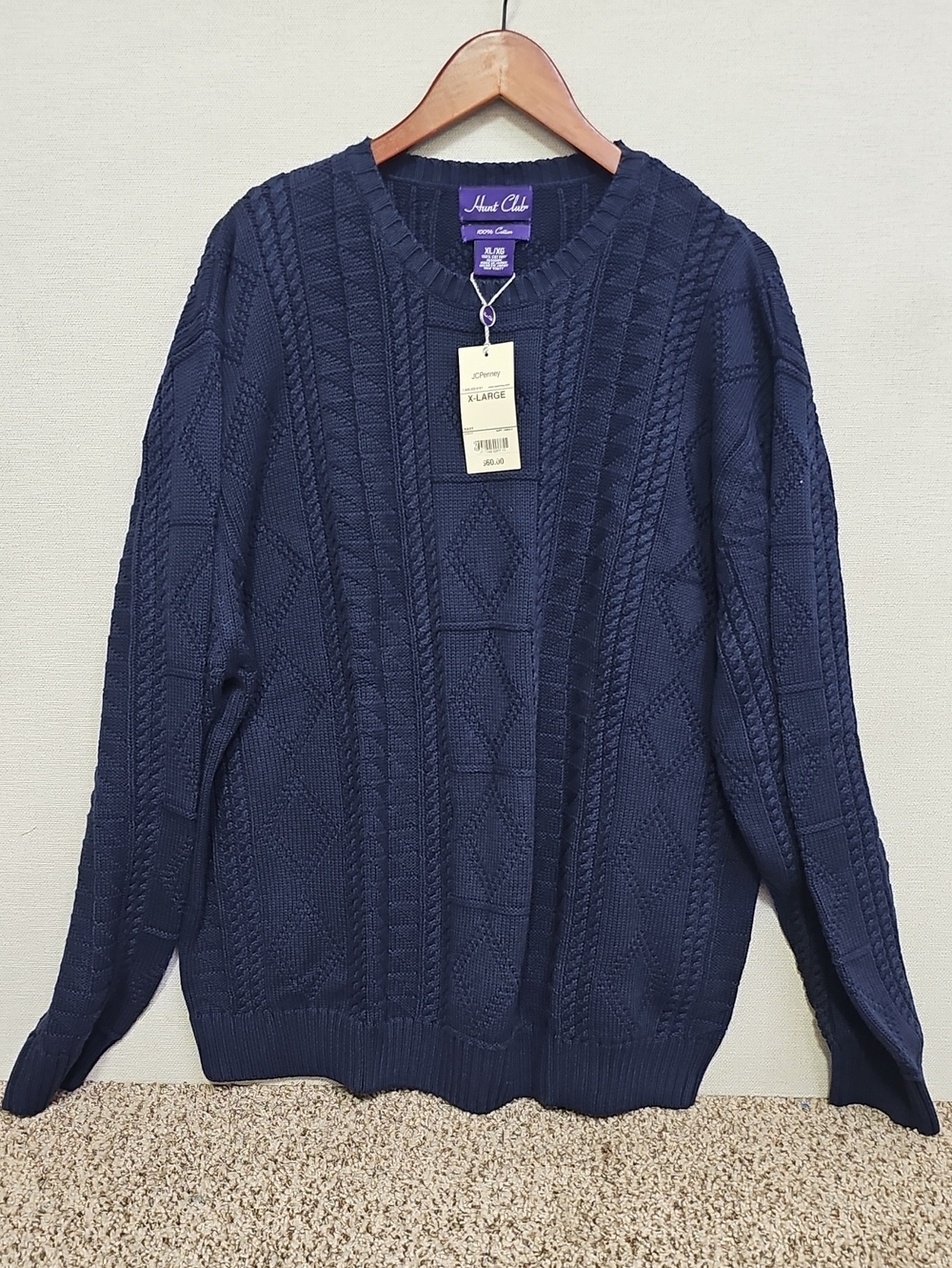 HUNT CLUB CABLE KNIT CREWNECK SWEATER BFPM-08-166